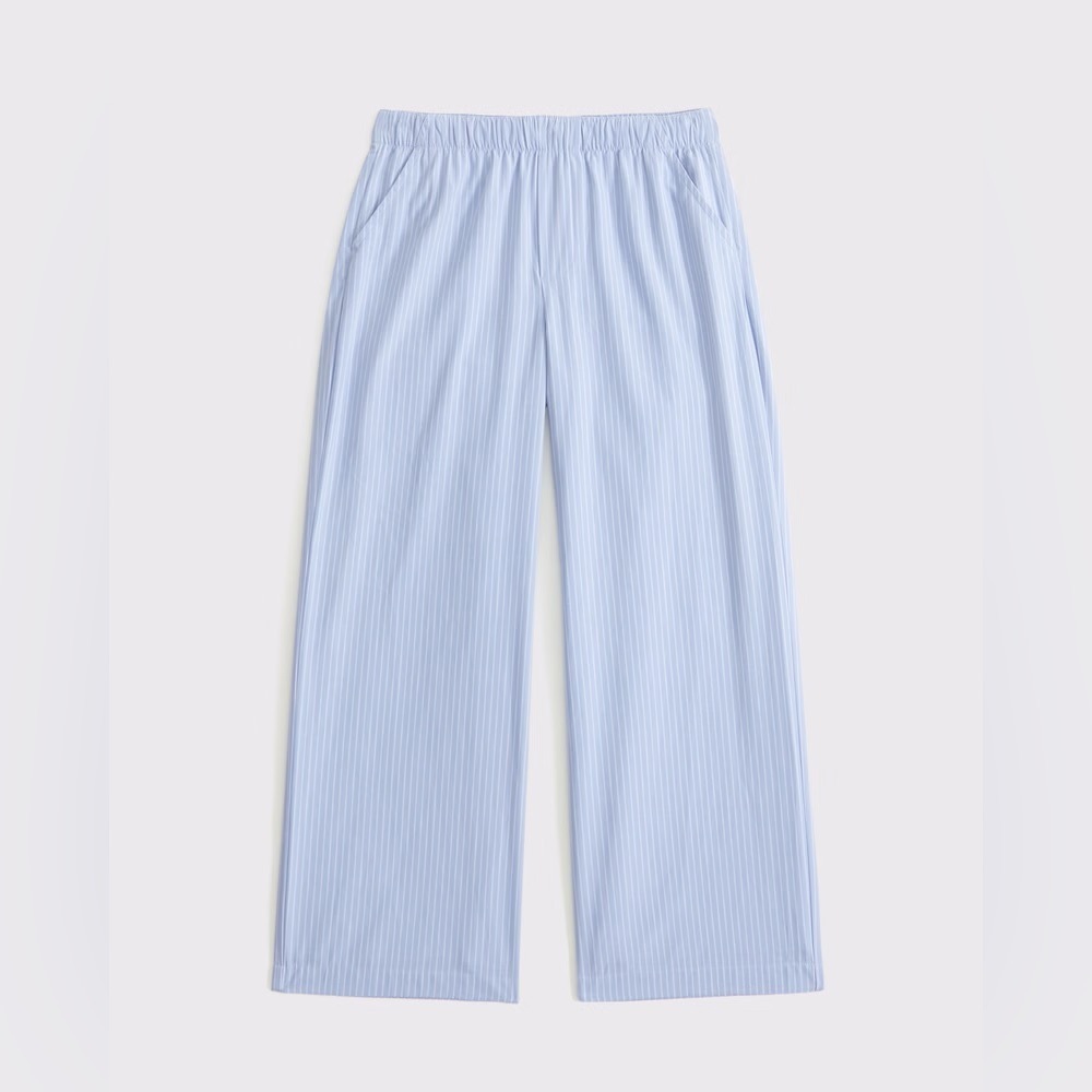Abercrombie Kids Baggy Poplin Pull-On Pants Blue‎ Stripe 7/8 NWT Sold Out